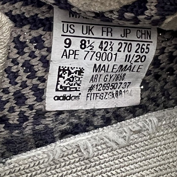 Adidas Yeezy Boost 350 V2 Ash Pearl Sneaker Shoes GY7658 Size 9 main image 6